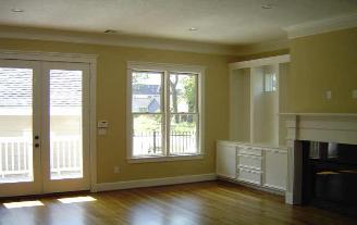 Houston Heights Living Room with Crown Molding and Custom Fireplace