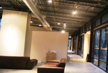 Modern Industrial Looking Home Interior with Exposed Beams