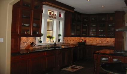 Custom Kitchen, Dark Granite Counters, Stainless Appliances, 