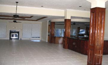 Interior View of Open Floor Plan Home with Wood and Tile Accents