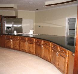 Custom Kitchen Semi Circle Counter with Solid Oak Cabinetry